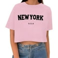 thumbnail image 1 of T Shirts for Women Crop Short Sleeve Printed Casual Summer Loose Womens Summer Tops Pink M, 1 of 5