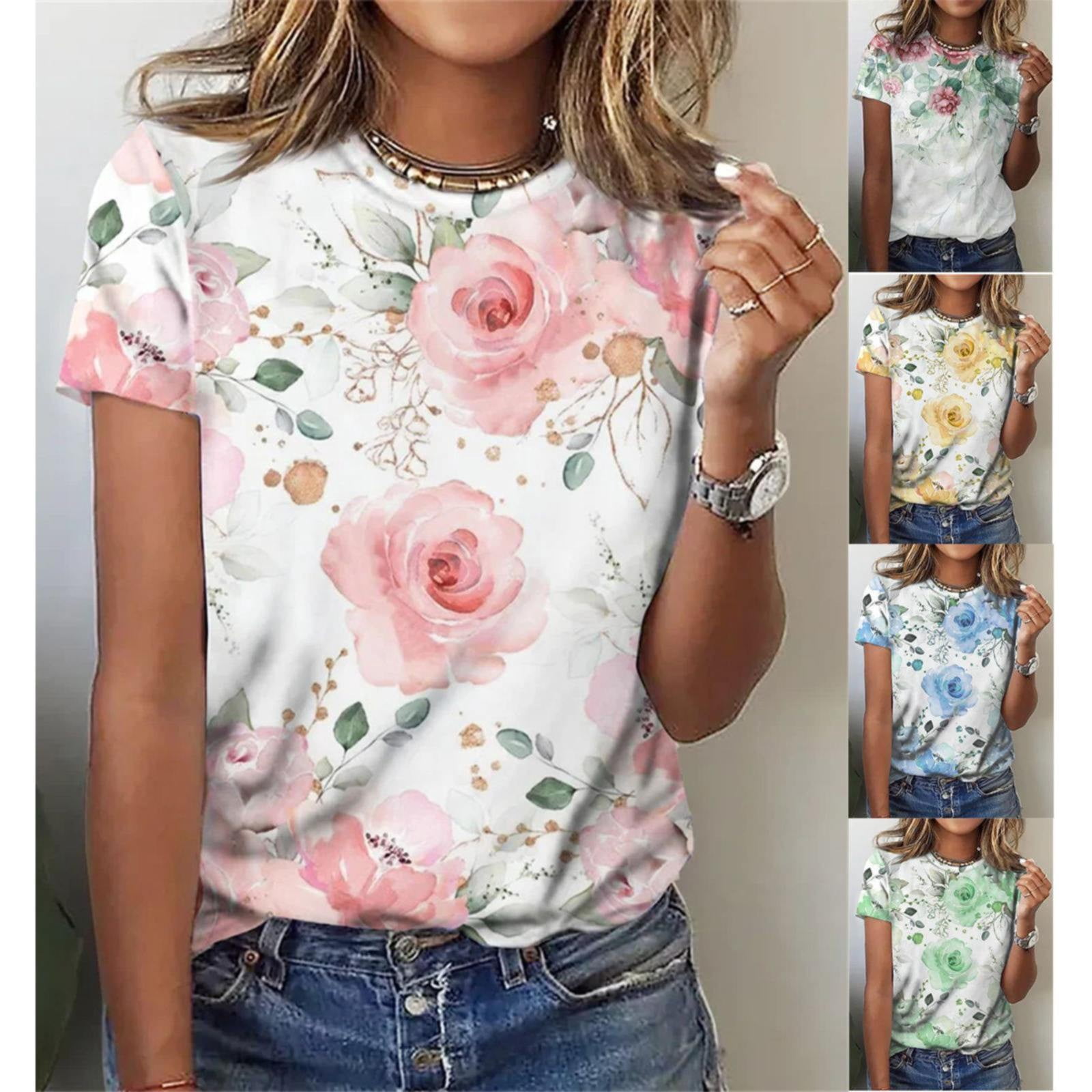 Unique Print Short-Sleeved Loose Shirt