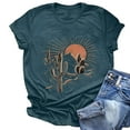 thumbnail image 1 of T Shirts for Women Graphic Tshirts Ladies Casual Cactus Print Round Neck Short Sleeve T-Shirts Tops, 1 of 2