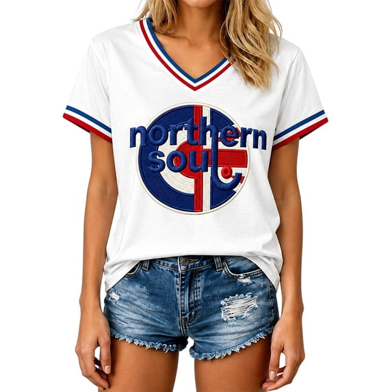 T Shirts for Women Graphic Vintage Loose V-Neck Short Sleeve Stylish Print Top Outdoor Wear Womens Graphic Tees L