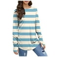 thumbnail image 1 of T Shirts for Women Long Sleeve Women Long Sleeve Top Round Neck Basic Fashion Printed TShirt Shirt Thumbhole Tunic Beige, S, 1 of 5