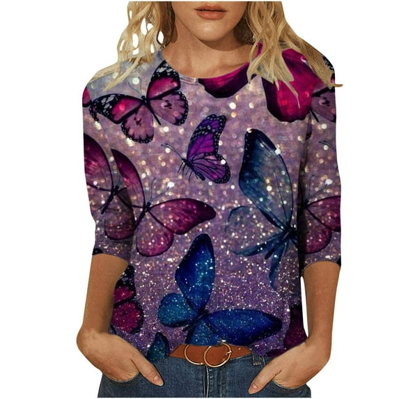 T Shirts for Women Loose Fit Shirts for Women Long Sleeve Shirts Floral Tops for