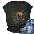 thumbnail image 1 of T Shirts for Women Loose Fit Tshirts Ladies Casual Cactus Print Round Neck Short Sleeve T-Shirts Tops, 1 of 2