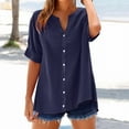 thumbnail image 1 of T Shirts for Women Loose Shirt Top Stand Solid Color Sleeve Collar Casual Women's Shirt Women's Shirt Womens Fashion Top Shirts, 1 of 6
