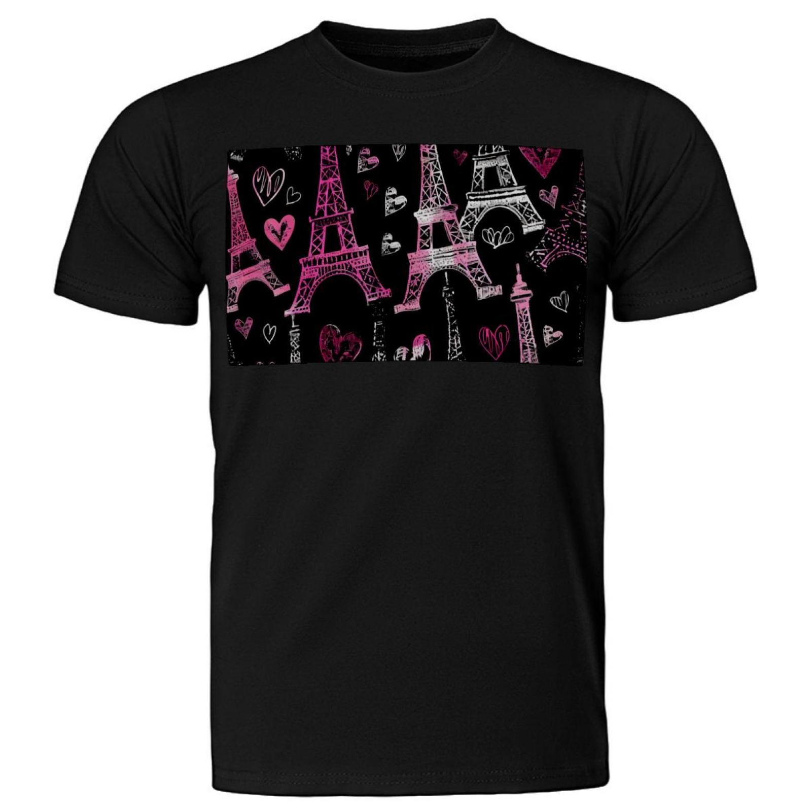 T Shirts for Women, Men's Novelty TShirts, Eiffel Tower Paris Heart