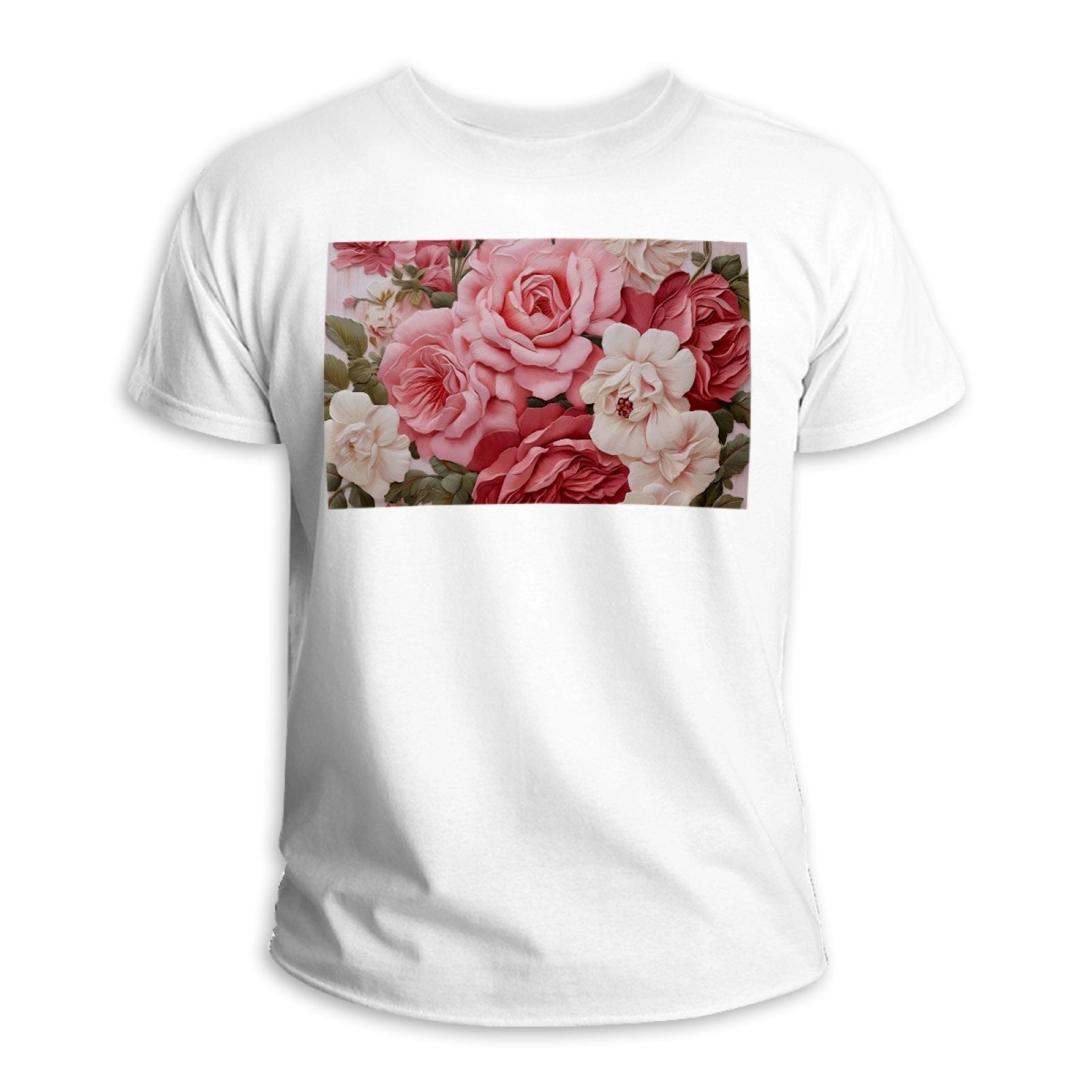 T Shirts for Women,Mens T Shirt,Roses Beautiful Flower Pattern,M ...