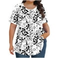 thumbnail image 1 of T-Shirts for Women Plus Size Casual Gradient Floral Printed Crewneck Short Sleeve Loose Comfy Blouse T-Shirts, 1 of 5