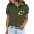 thumbnail image 1 of T Shirts for Women Plus Size Work Short Sleeve Out Blouse Football Print Shirt T Shirt in Fall, 1 of 8
