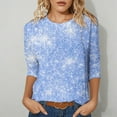 thumbnail image 1 of T Shirts for Women Sequin Top Long Sleeve Light Blue Sparkly Tops for Women Shiny Tops Glitzy Tops Festive Tops for Women, 1 of 4
