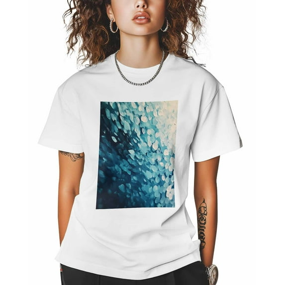 T Shirts for Women Short Sleeve Cotton Crewneck T-Shirt, Abstract Colors Art Tee Tops Casual Basic T-Shirts, XS-5XL White XL