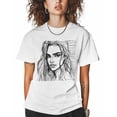 thumbnail image 1 of T Shirts for Women Short Sleeve Cotton Crewneck T-Shirt, Avatar Streetwear Character Line Art Tee Tops Casual Basic T-Shirts, XS-5XL White 4XL, 1 of 1