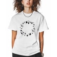 thumbnail image 1 of T Shirts for Women Short Sleeve Cotton Crewneck T-Shirt, Black Stars Circle Tee Tops Casual Basic T-Shirts, XS-5XL White M, 1 of 7