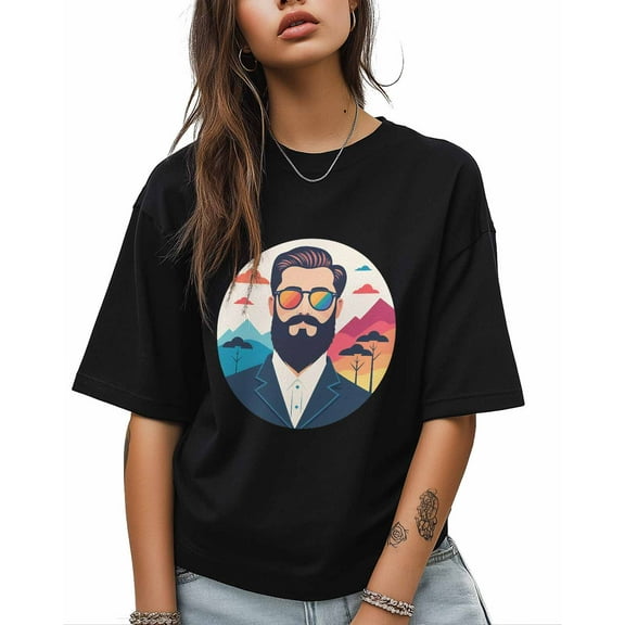 T Shirts for Women Short Sleeve Cotton Crewneck T-Shirt, Characters Nature Graffiti Cartoon Tee Tops Casual Basic T-Shirts, XS-5XL Black 5XL