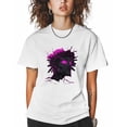 thumbnail image 1 of T Shirts for Women Short Sleeve Cotton Crewneck T-Shirt, Face Abstract Hand-painted Streetwear Tee Tops Casual Basic T-Shirts, XS-5XL White 5XL, 1 of 7