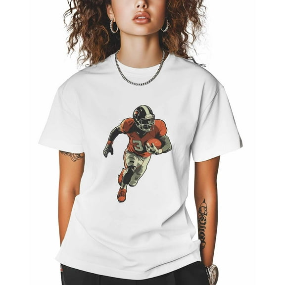 T Shirts for Women Short Sleeve Cotton Crewneck T-Shirt, Rugby Athlete Sports Sprint Tee Tops Casual Basic T-Shirts, XS-5XL White XL