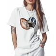 thumbnail image 1 of T Shirts for Women Short Sleeve Cotton Crewneck T-Shirt, Rugby Helmet Sport Watercolor Tee Tops Casual Basic T-Shirts, XS-5XL White XXL, 1 of 7