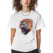 T&Twenties Women's Animal Graphic T-Shirt - Tiger King Design Summer Tee Top