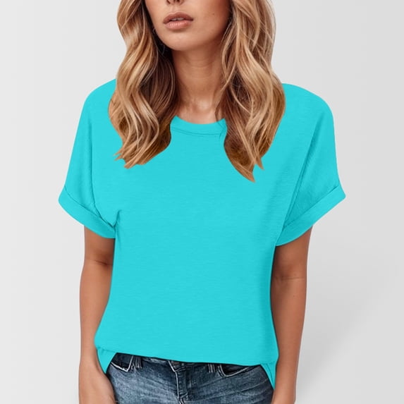 T Shirts for Women Short Sleeve Crew Neck Basic Tees Spring Clothes Women Clothing