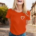 thumbnail image 1 of T Shirts for Women Short Sleeves Crew Neck Basic Orange Spring Tops Trendy Tops, 1 of 4