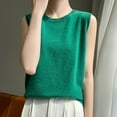 thumbnail image 1 of T Shirts for Women Sleeveless V-Neck Casual Solid Color Loose Tank Green XL, 1 of 3