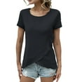 thumbnail image 1 of T Shirts for Women Slim Fit Peplum Short Sleeved Top Blouse T-Shirt Tops Black M, 1 of 5