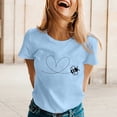 thumbnail image 1 of T Shirts for Women Spring Summer Bees Printed Short Sleeve Crew Neck T Shirt Basic Tees for Women Blue L, 1 of 5