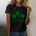 thumbnail image 1 of T Shirts for Women St.Patrick's Day Print Top Short Sleeve Round Neck T Shirt Womens Tees Black L, 1 of 4