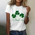 thumbnail image 1 of T Shirts for Women St.Patrick's Day Print Top Short Sleeve Round Neck T Shirt Womens Tees White XXL, 1 of 4