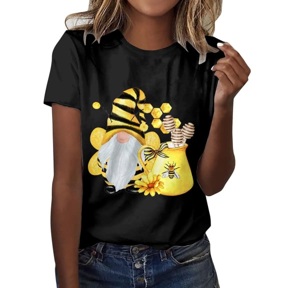 T Shirts for Women Summer Classic Cotton Short Sleeve Crewneck Printed Festival Casual T-Shirt Tops