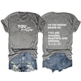 thumbnail image 1 of T Shirts for Women Summer Novelty Letter Print Short Sleeve Crewneck Basic Tees Trendy Casual Stretchy Comfy Pullover Tops, 1 of 2