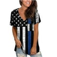 thumbnail image 1 of T-Shirts for Women Trendy, Women's V Neck T Shirt Summer American Flag Tunic Tops Casual Short Sleeve Patriotic Flowy Blouse Shirt, 1 of 6