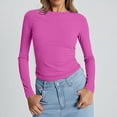 thumbnail image 1 of T Shirts for Women's Long Sleeved Round Neck Slim Bottom Sweater 2026 Basic Clothing for Outdoor Wear Sports Top Womens Fashion Top Shirts, 1 of 6