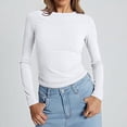 thumbnail image 1 of T Shirts for Women's Long Sleeved Round Neck Slim Bottom Sweater 2026 Basic Clothing for Outdoor Wear Sports Top Womens Fashion Top Shirts, 1 of 6