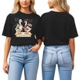 thumbnail image 1 of T Shirts for Womens Short Sleeve Crewneck Tops Cartoon Print Casual Summer Fun Daily Tees Black L, 1 of 5