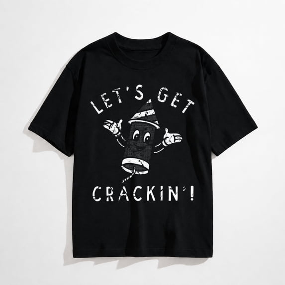 T-ShirtsWomens Lets Get Crackin T Shirt Funny Fourth of July Firecracker Tee for Ladies