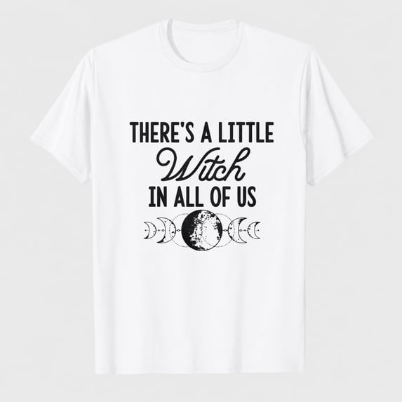 T-ShirtsWomens There's A Little Witch in All of Us Halloween T Shirt