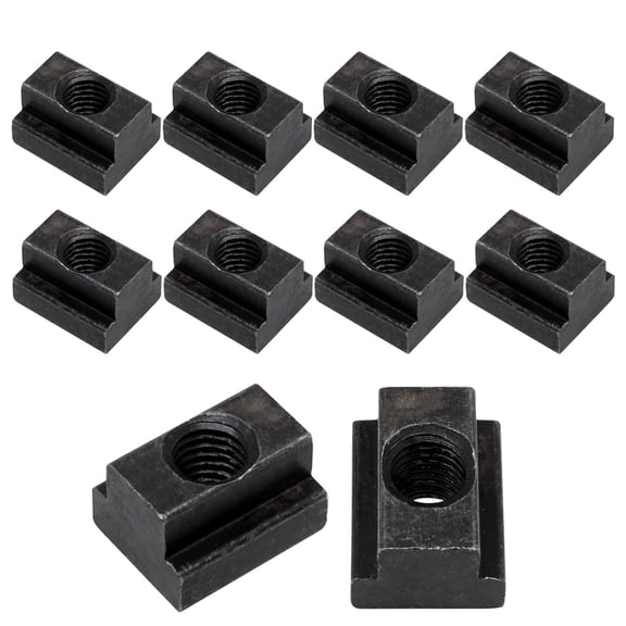 T-Slot Nuts 10 Pieces, 10 Thread Black Oxide Coated Hardware Sliding Nuts for Machine Tool Tables, 8.8 Grade