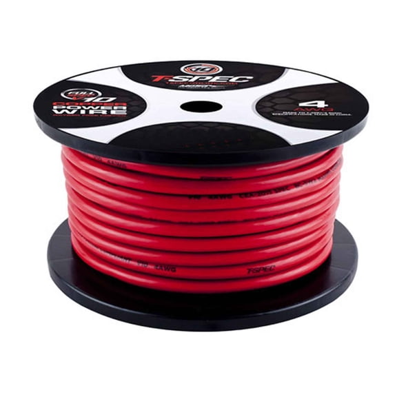 T-Spec V10PW-4RD100 V10 Series 4 AWG 100' Matte Red OFC Power Wire