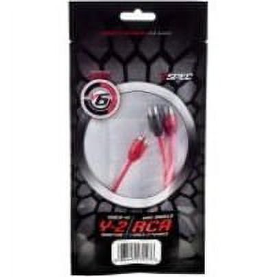 T-Spec V6RCA-Y2 Compact 1 Male To 2 Female Y Adapter Woven Coaxial Audio Cables