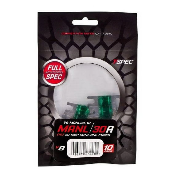 T-Spec V8-MANL30-10 MINI ANL FUSES v8 SERIES NICKEL PLATED-10 PACK