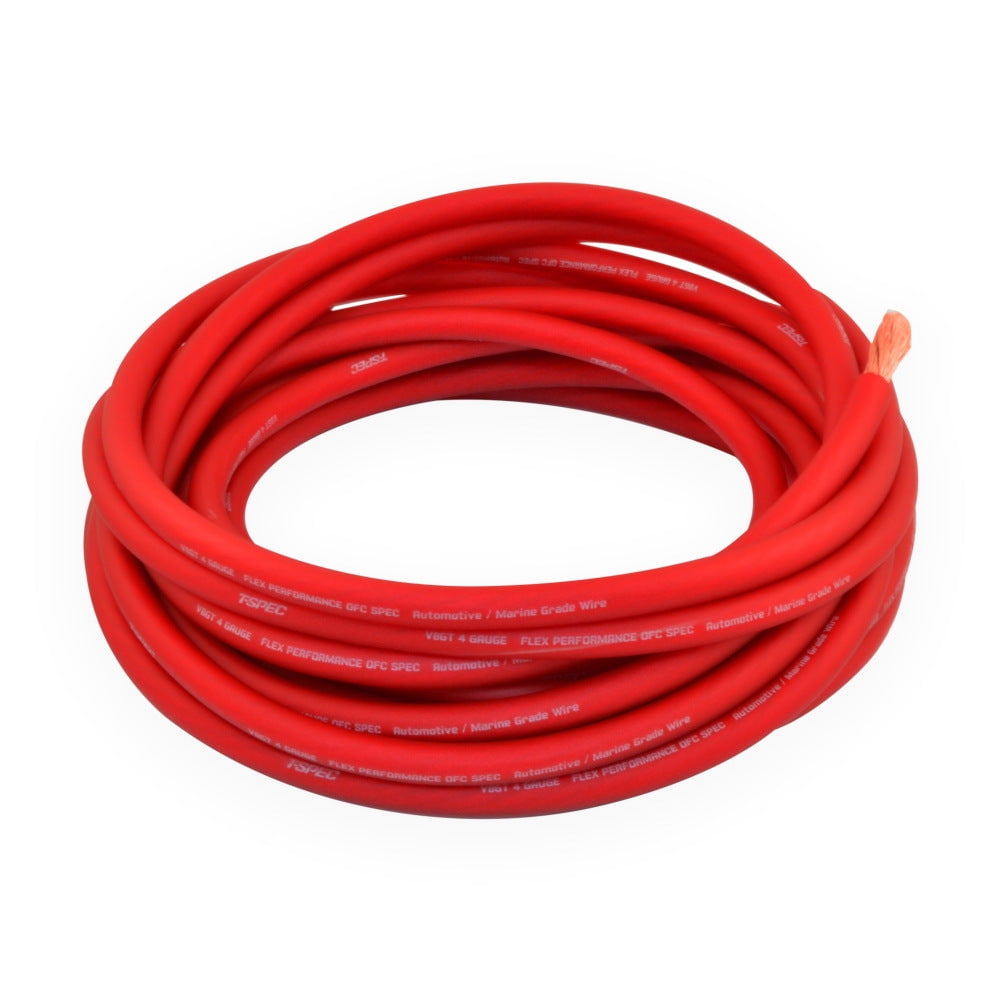 T-Spec V8GT4R V8GT Series Marine Grade 4 AWG OFC 25 ft Power Wire ...