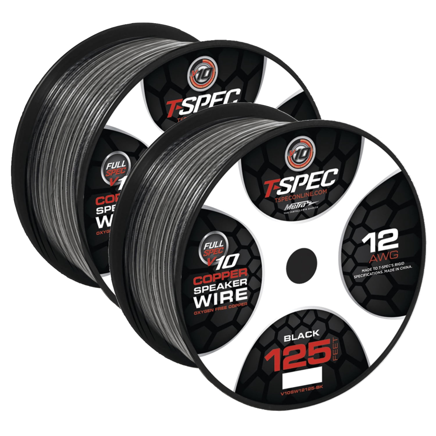 T-Spec v10 SERIES 12-Gauge Black Speaker Wire, 125-ft., Black, V10SW12125-BK