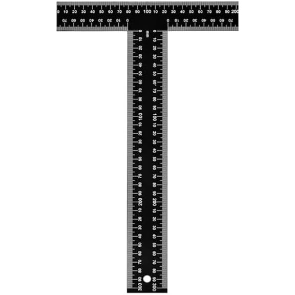 T Square Ruler - 12 inch Metal T Ruler for Drafting, Architecture, Engineering & Art | Precision Dual-Scale (Inch & MM) - Tee Ruler, Scale Ruler
