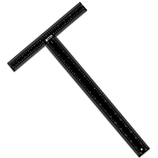T Square, T Ruler, 18 inch Metal T Ruler Carbon Steel Ruler, Double