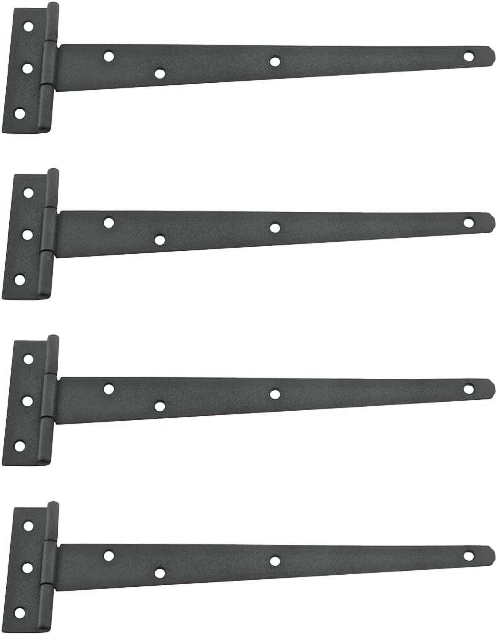 T Strap Shed Door Hinge 11 In. Black Flush Mount Cast Iron Barn Door Shed Hinge With Hardware