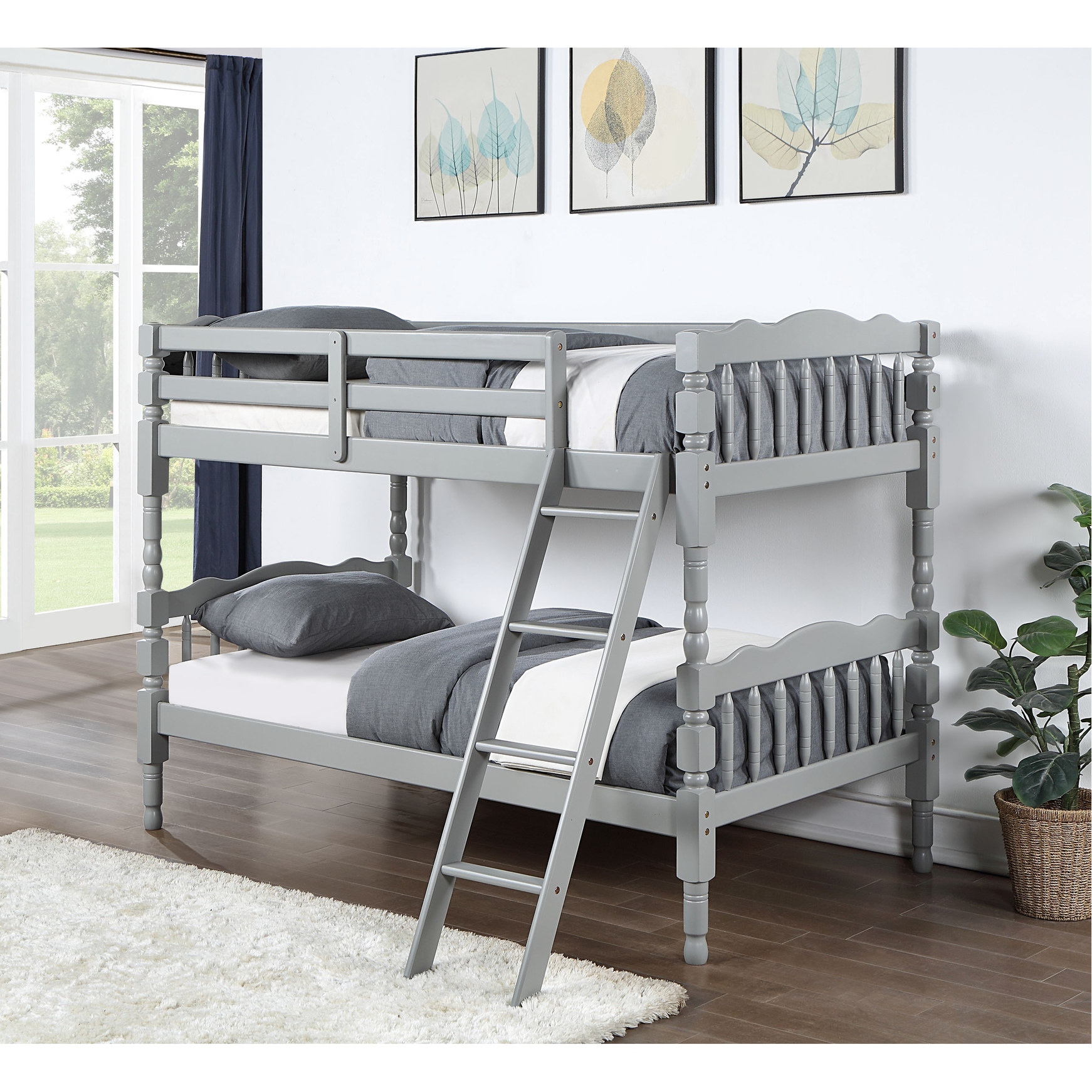 Daily Bunks T/T Bunk Bed / Easy Access Guard-Rail, 330lbs Capacity / Reliable for ...