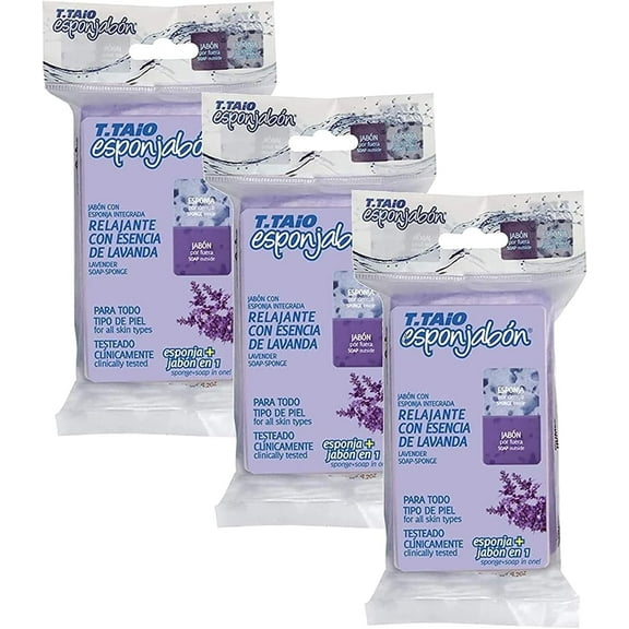 T.TAiO Esponjabon Lavender Soap Sponge 3 Pack