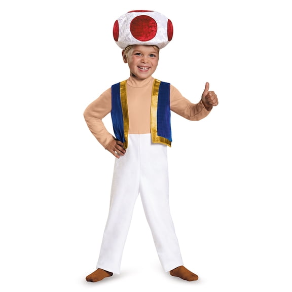 Nintendo Super Mario Bros. Toad Halloween Costume for Children, Toddlers Size 2T, by Disguise