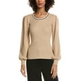 thumbnail image 1 of T Tahari womens  Blouson Sleeve Pullover, l, Brown, 1 of 3
