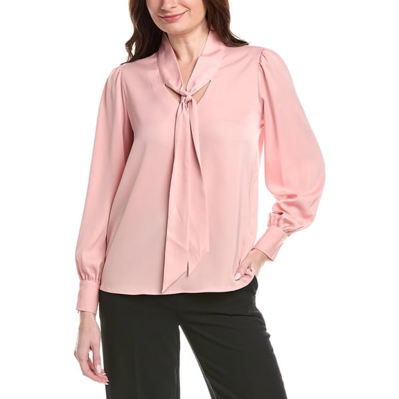 T Tahari womens  Bow Neck Tie Blouse, XL